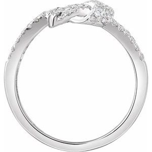 14K White Gold 1/3 CTW Natural Diamond Knot Ring