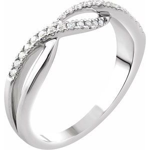 14K White Gold 1/6 CTW Natural Diamond Criss-Cross Ring