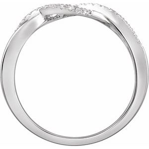 14K White Gold 1/6 CTW Natural Diamond Criss-Cross Ring