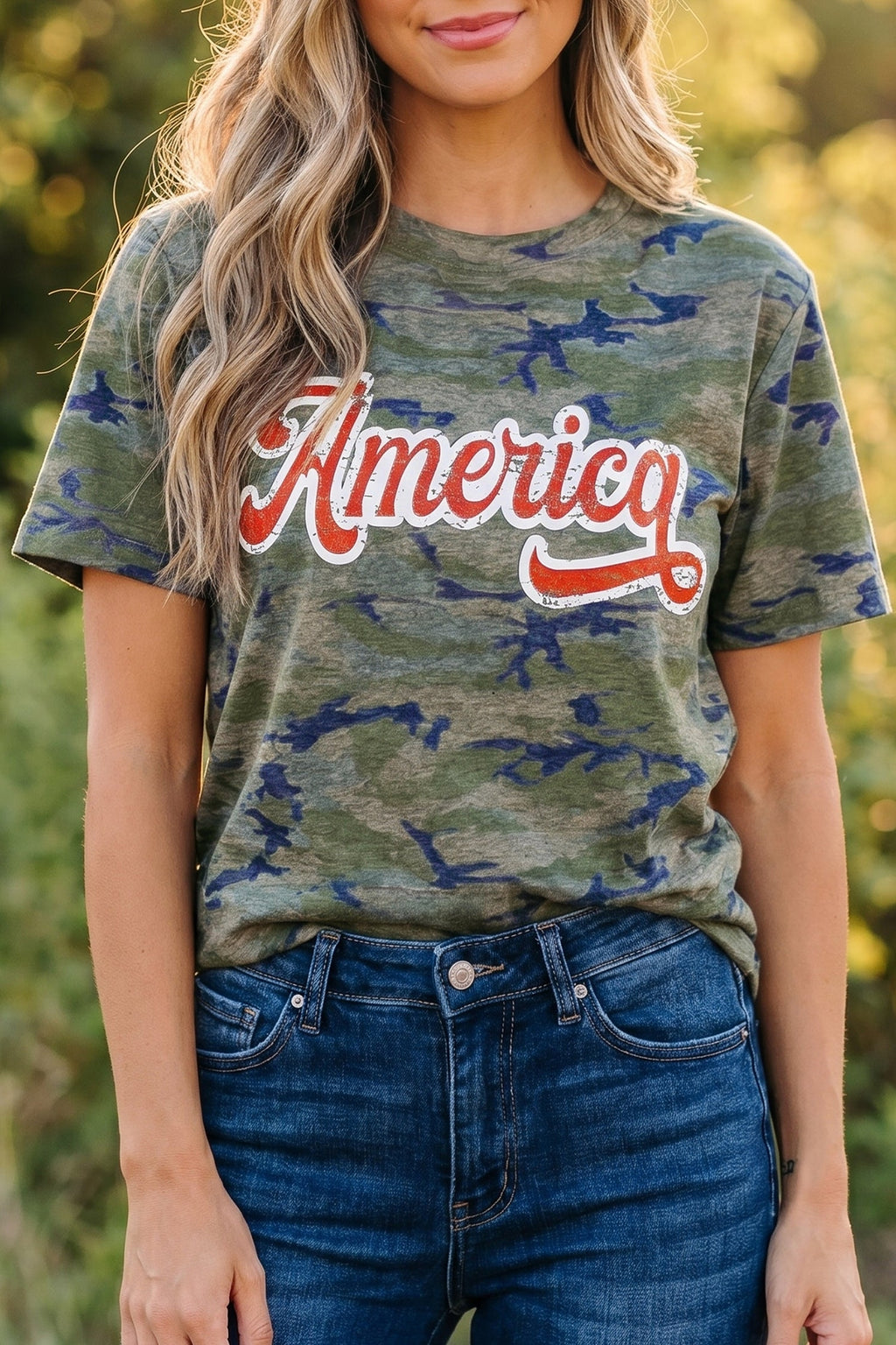 Camo America Patriotic Graphic Tee