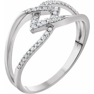 10K White Gold 1/6 CTW Natural Diamond Negative Space Ring