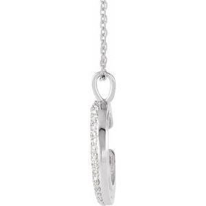 14K White Gold 1/3 CTW Natural Diamond Crescent Moon 16-18" Necklace