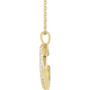 14K Yellow Gold 1/3 CTW Natural Diamond Crescent Moon 16-18" Necklace