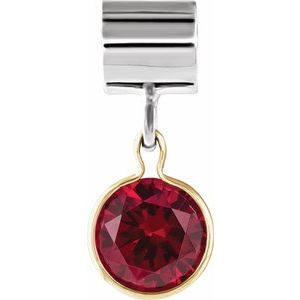 Sterling Silver & 14K Yellow Gold Kera® Imitation January Charm/Pendant