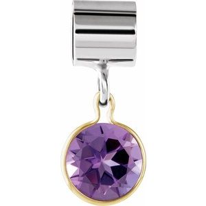 Sterling Silver & 14K Yellow Gold Kera® Imitation February Charm/Pendant