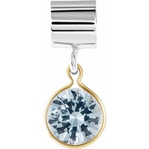 Sterling Silver & 14K Yellow Gold Kera® Imitation March Charm/Pendant
