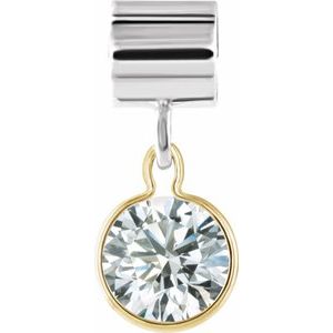 Sterling Silver & 14K Yellow Gold Kera® Imitation April Charm/Pendant