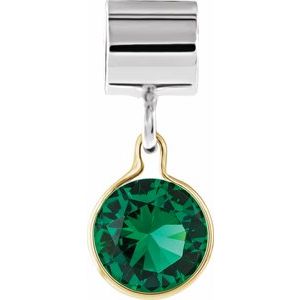 Sterling Silver & 14K Yellow Gold Kera® Imitation May Charm/Pendant
