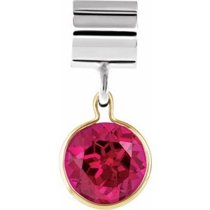 Sterling Silver & 14K Yellow Gold Kera® Imitation July Charm/Pendant