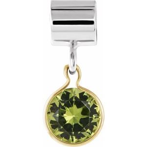 Sterling Silver & 14K Yellow Gold Kera® Imitation August Charm/Pendant