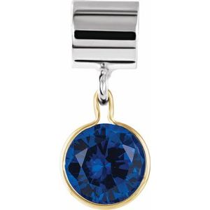 Sterling Silver & 14K Yellow Gold Kera® Imitation September Charm/Pendant
