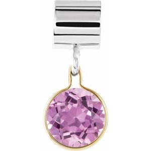 Sterling Silver & 14K Yellow Gold Kera® Imitation October Charm/Pendant