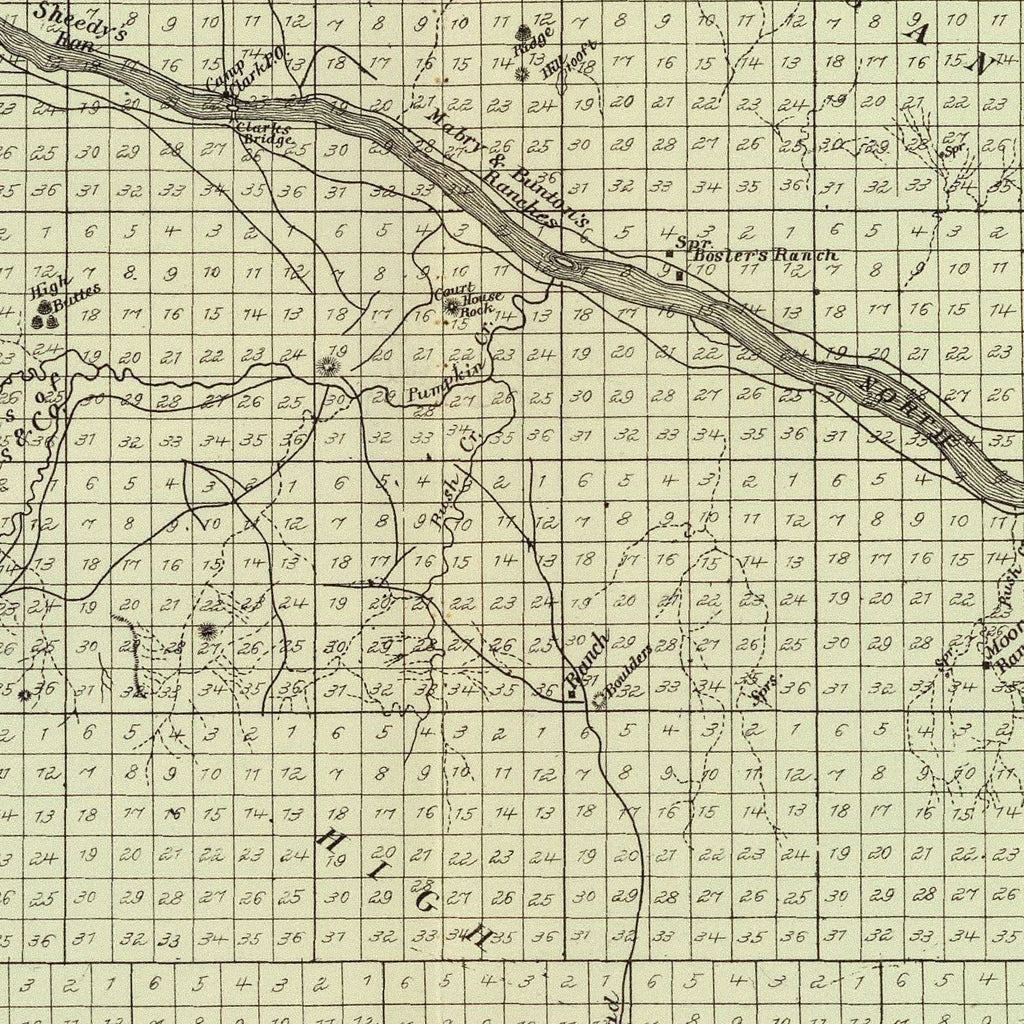 Vintage Map of Cheyenne County, Nebraska 1885