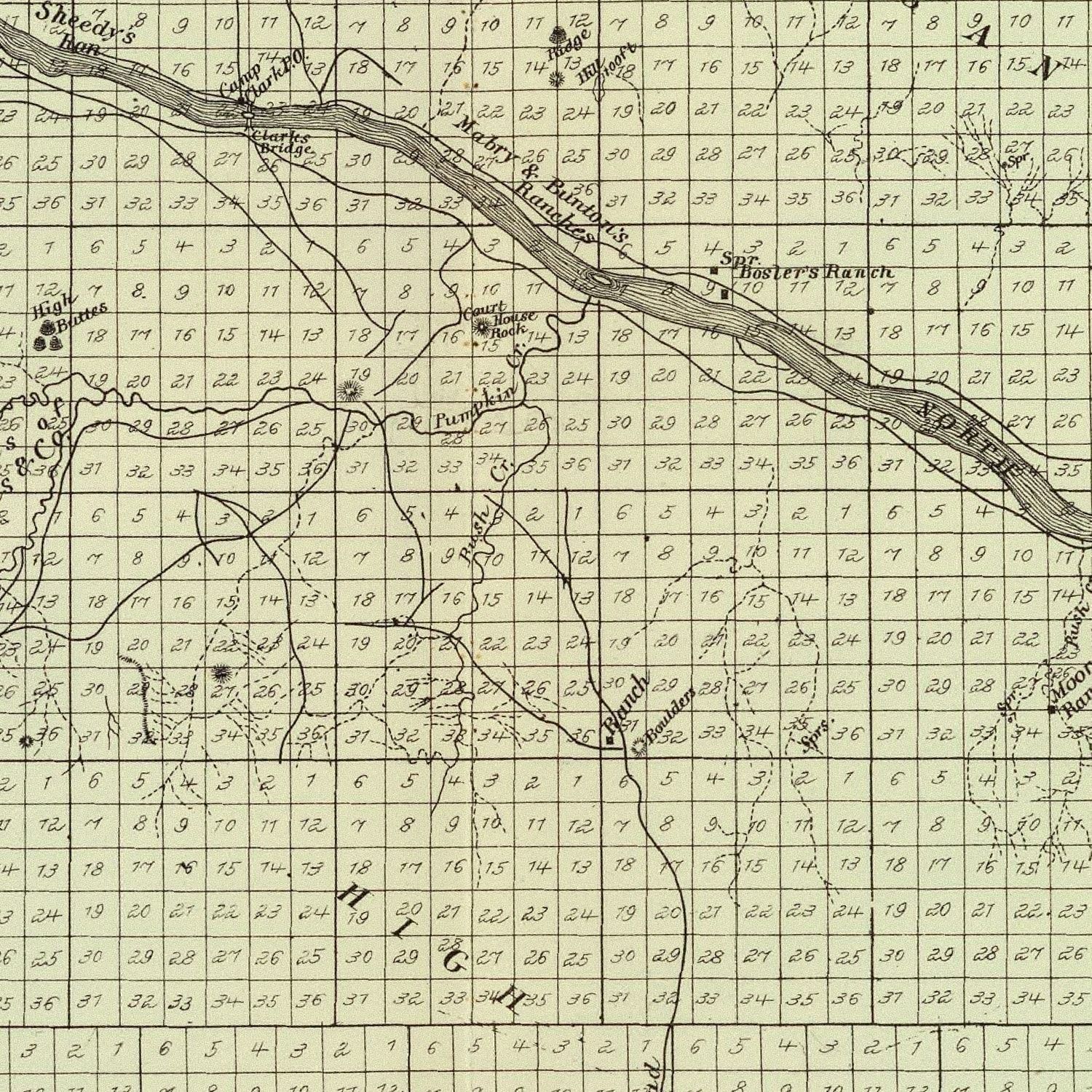Vintage Map of Cheyenne County, Nebraska 1885