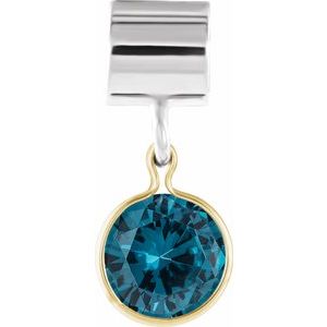 Sterling Silver & 14K Yellow Gold Kera® Imitation December Charm/Pendant