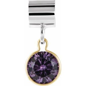 Sterling Silver & 14K Yellow Gold Kera® Imitation June Charm/Pendant