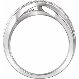 14K White Gold 1/4 CTW Natural Diamond Criss-Cross Ring