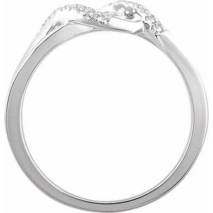 14K White Gold 1/10 CTW Natural Diamond Criss-Cross Ring