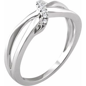 14K White Gold .05 CTW Natural Diamond Negative Space Ring