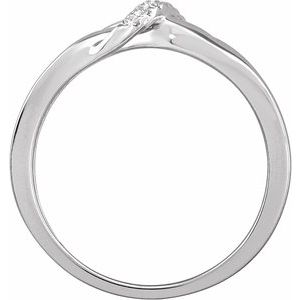 14K White Gold .05 CTW Natural Diamond Negative Space Ring
