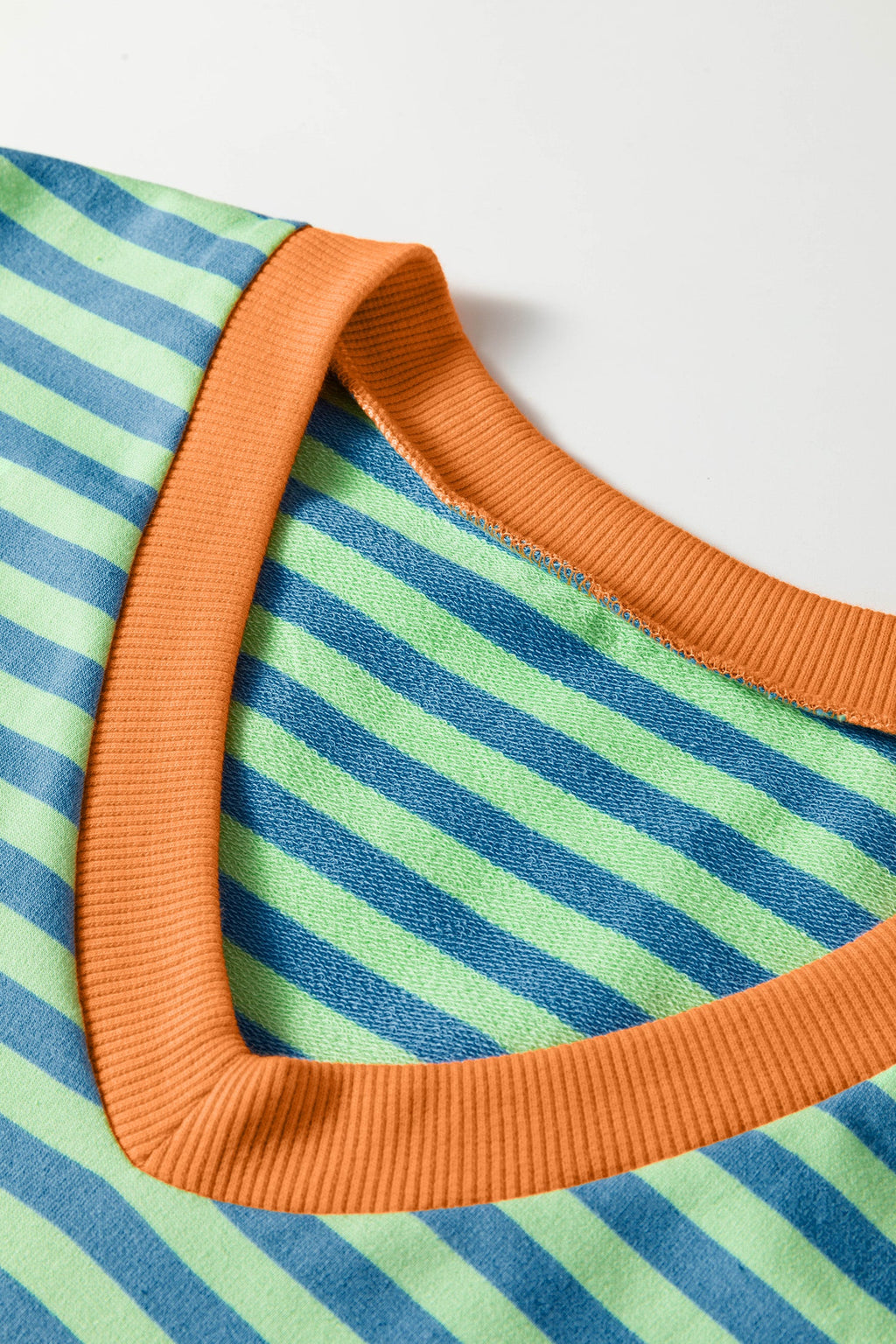 Stripe Colorblock V-Neck Tee & Drawstring Short Set
