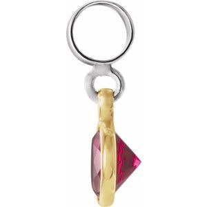 Sterling Silver & 14K Yellow Gold Kera® Imitation January Charm/Pendant – image 2