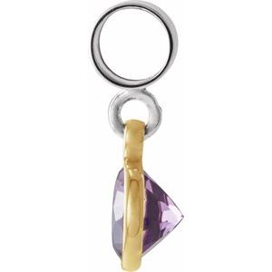 Sterling Silver & 14K Yellow Gold Kera® Imitation February Charm/Pendant – image 2