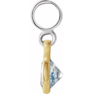 Sterling Silver & 14K Yellow Gold Kera® Imitation March Charm/Pendant – image 2