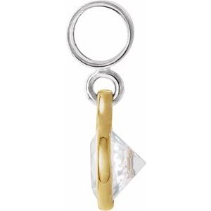 Sterling Silver & 14K Yellow Gold Kera® Imitation April Charm/Pendant – image 2