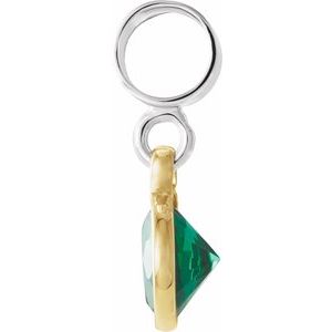 Sterling Silver & 14K Yellow Gold Kera® Imitation May Charm/Pendant – image 2