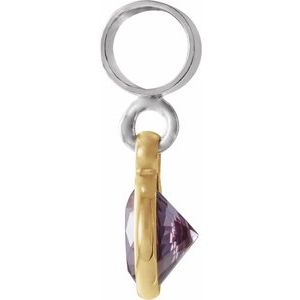 Sterling Silver & 14K Yellow Gold Kera® Imitation June Charm/Pendant – image 2