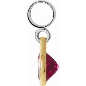 Sterling Silver & 14K Yellow Gold Kera® Imitation July Charm/Pendant – image 2