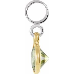 Sterling Silver & 14K Yellow Gold Kera® Imitation August Charm/Pendant – image 2