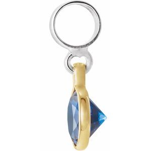 Sterling Silver & 14K Yellow Gold Kera® Imitation September Charm/Pendant – image 2