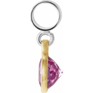 Sterling Silver & 14K Yellow Gold Kera® Imitation October Charm/Pendant – image 2