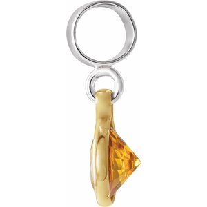 Sterling Silver & 14K Yellow Gold Kera® Imitation November Charm/Pendant – image 2