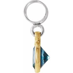 Sterling Silver & 14K Yellow Gold Kera® Imitation December Charm/Pendant – image 2