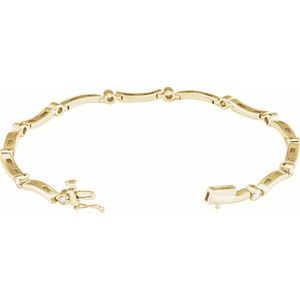 14K Yellow Gold 1/2 CTW Natural Diamond Line 7 1/4" Bracelet – image 2
