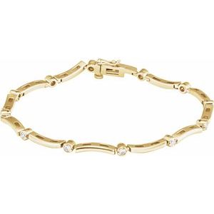 14K Yellow Gold 1/2 CTW Natural Diamond Line 7 1/4" Bracelet