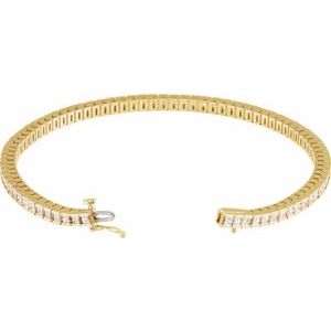 14K Yellow Gold 3 9/10 CTW Natural Diamond Line 7 1/4" Bracelet