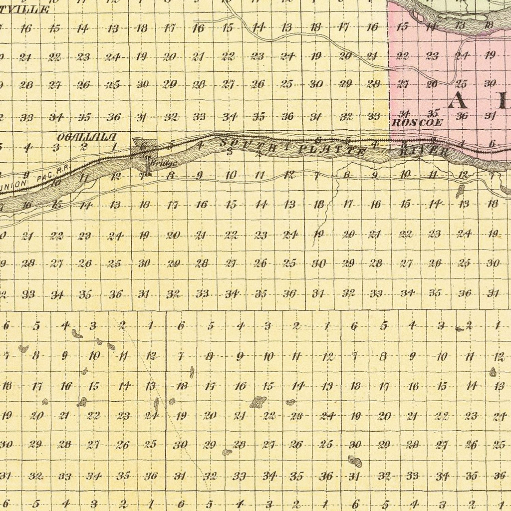 Vintage Map of Keith County, Nebraska 1885