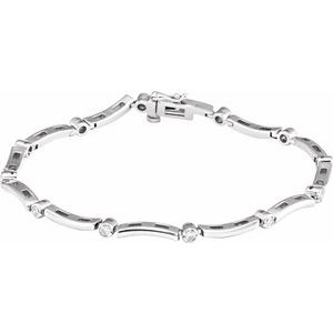 14K Yellow Gold 1/2 CTW Natural Diamond Line 7 1/4" Bracelet – image 4