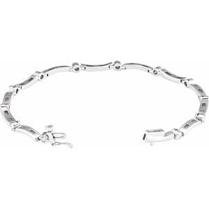 14K White Gold 1/2 CTW Natural Diamond Line 7 1/4" Bracelet – image 2