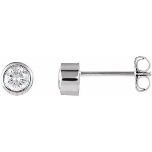 Platinum 1/4 CTW Natural Diamond Stud Earring