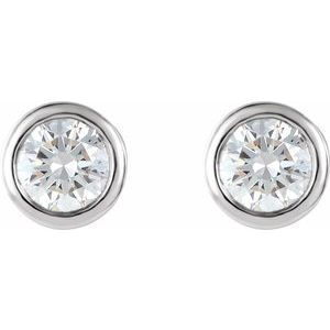 Platinum 1/2 CTW Natural Diamond Stud Earrings – image 2
