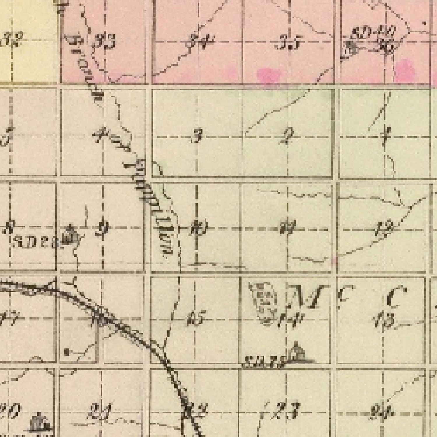 Vintage Map of Douglas County, Nebraska 1885