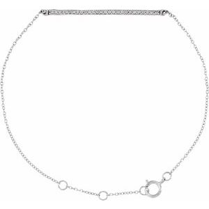 14K White Gold 1/6 CTW Natural Diamond 6-8" Bracelet