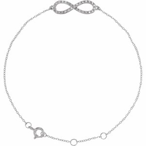 14K White Gold 1/6 CTW Natural Diamond Infinity-Inspired 7-8" Bracelet – image 2