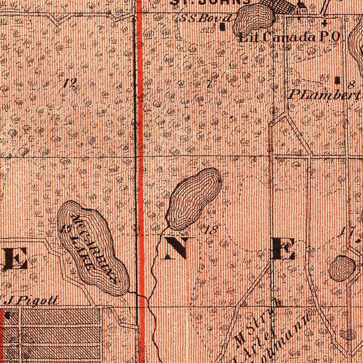 Vintage Map of Ramsey County, Minnesota 1874