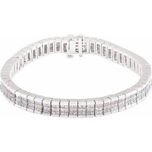 14K White Gold 8 3/8 CTW Natural Diamond 7 1/2" Bracelet